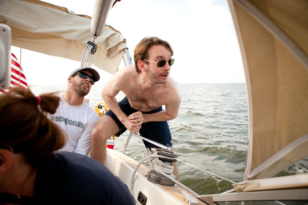 Myself and Nick Deane on board Koala adjusting trim (Photo Jacqueline Campbell) © CampbellSailing.com http://www.CampbellSailing.com